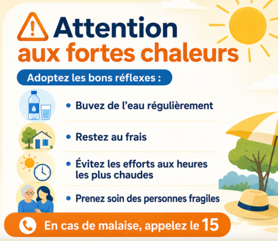 🌡️ Fortes chaleurs : adoptons les bons réflexes