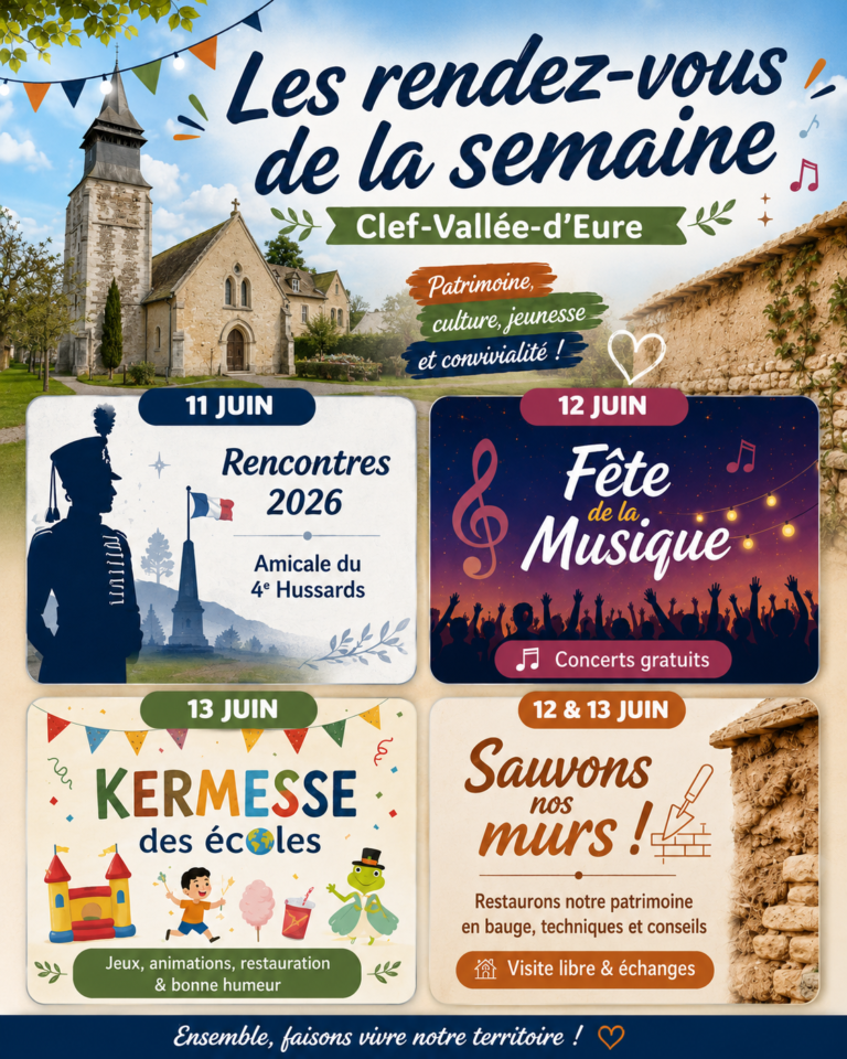 RDV de la semaine a Clef-Vallée-d&rsquo;Eure